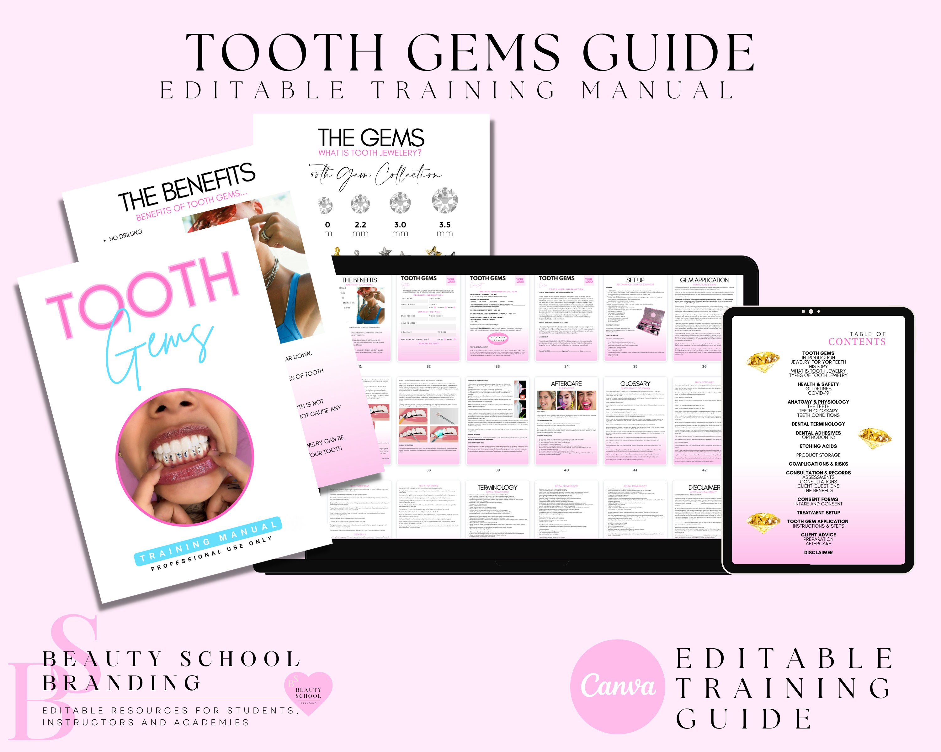 Teeth Training Manuals Tooth Gems Teeth Whitening Training Etsy
