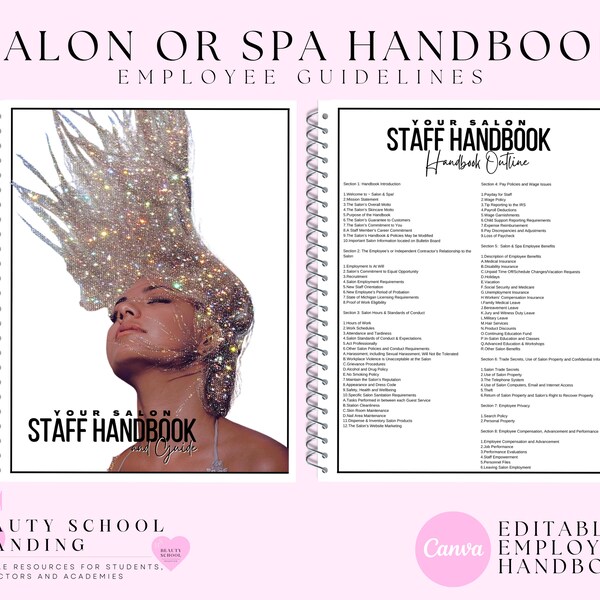 Salon Staff Handbook Etsy