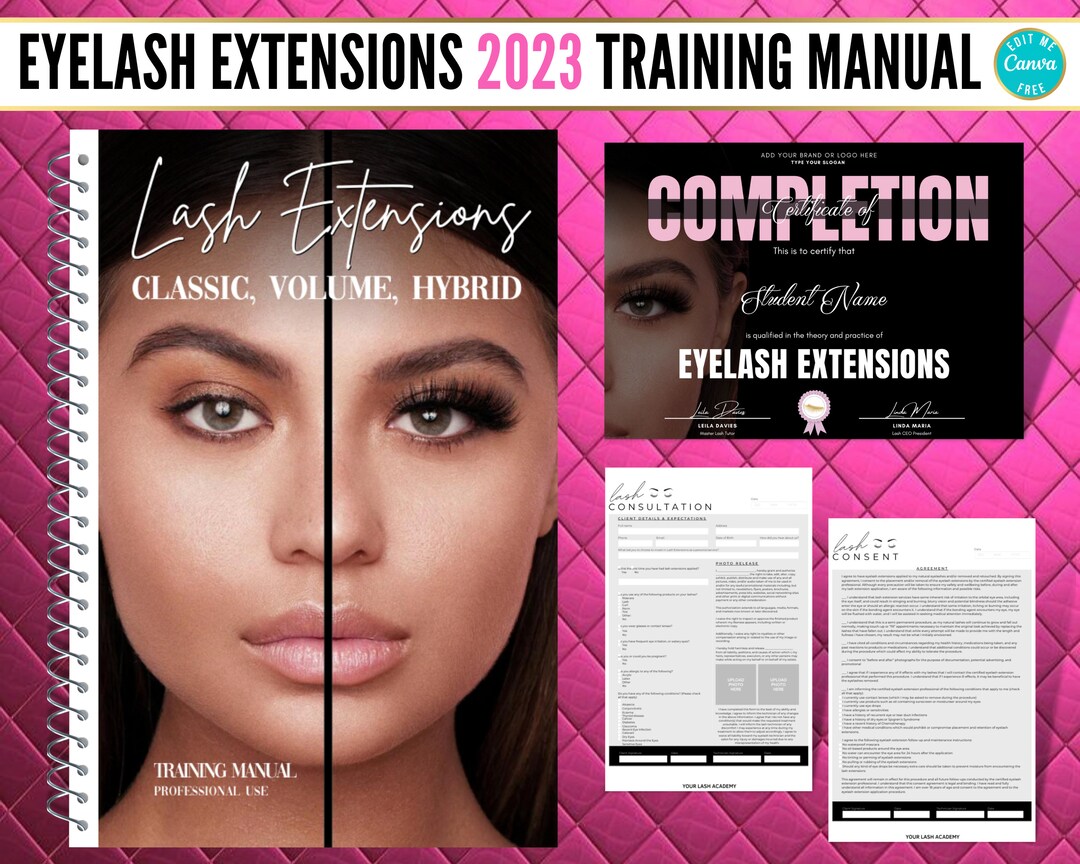 Eyelash Extensions 2023 Training Manual Eyelash Extension Etsy