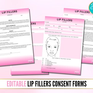 Lip Filler Consent Forms, Dermal Filler Consent Forms, Filler Client ...