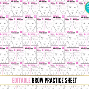 Editable Brow Mapping, Mapping Practice, Microblading Practice, PMU Training, PMU, Brow Practice ...