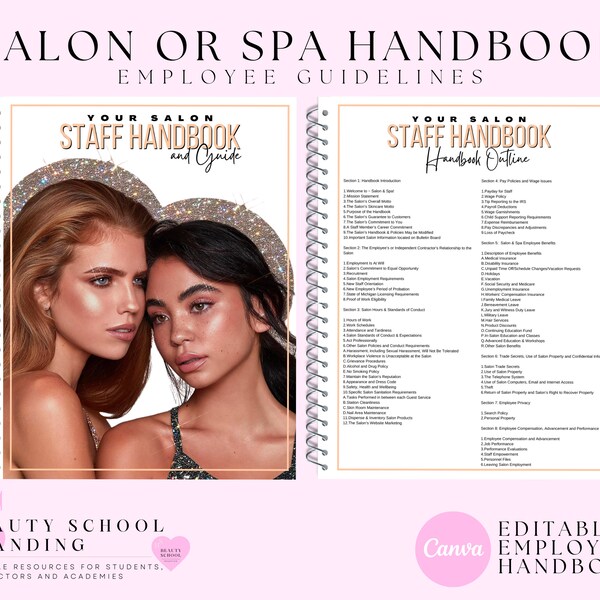 Salon Staff Handbook Etsy