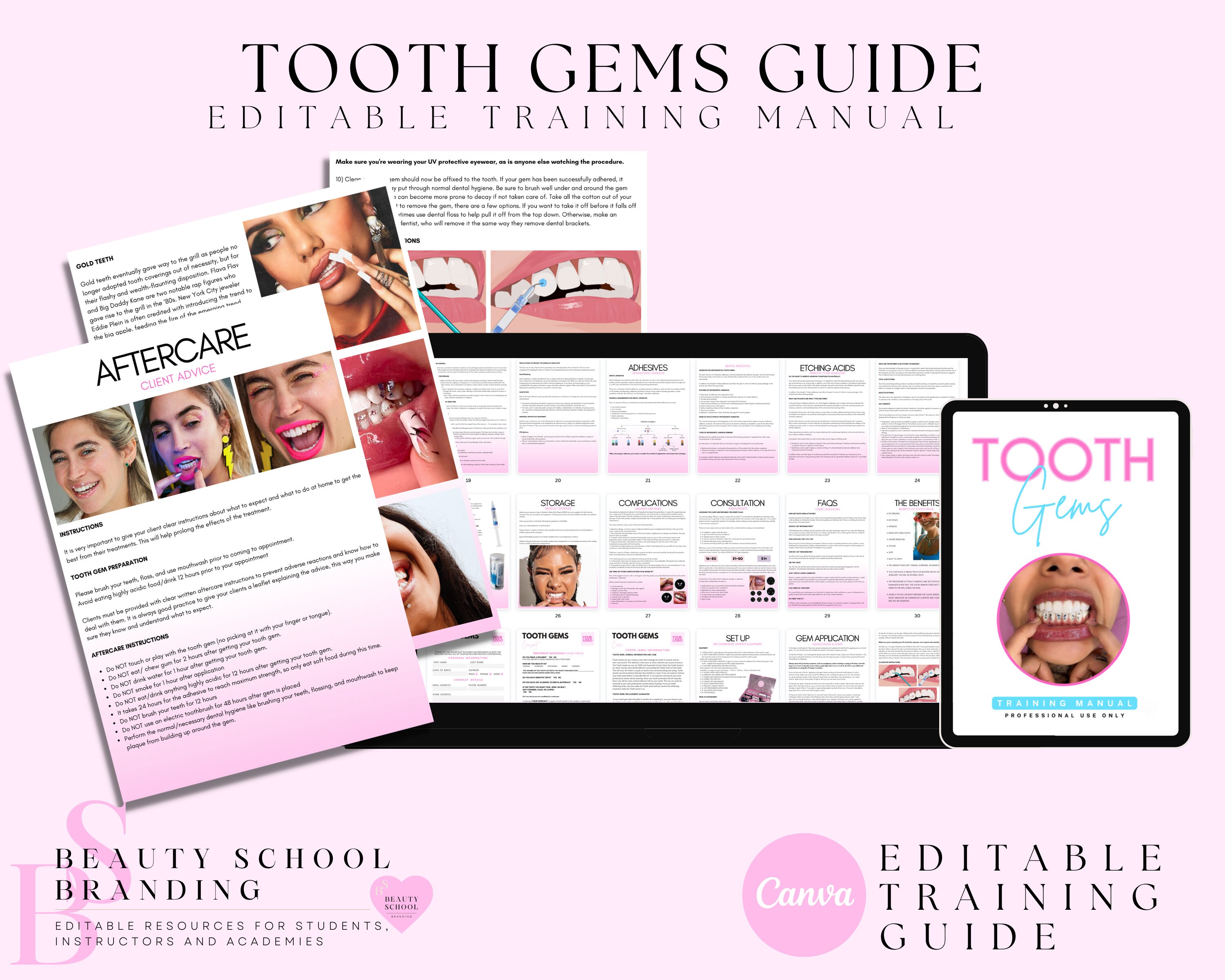 Teeth Training Manuals Tooth Gems Teeth Whitening Training Etsy