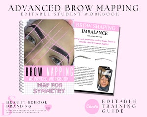 Eyebrow Mapping Practice Sheets, Face Shape Guide, Printables for ...