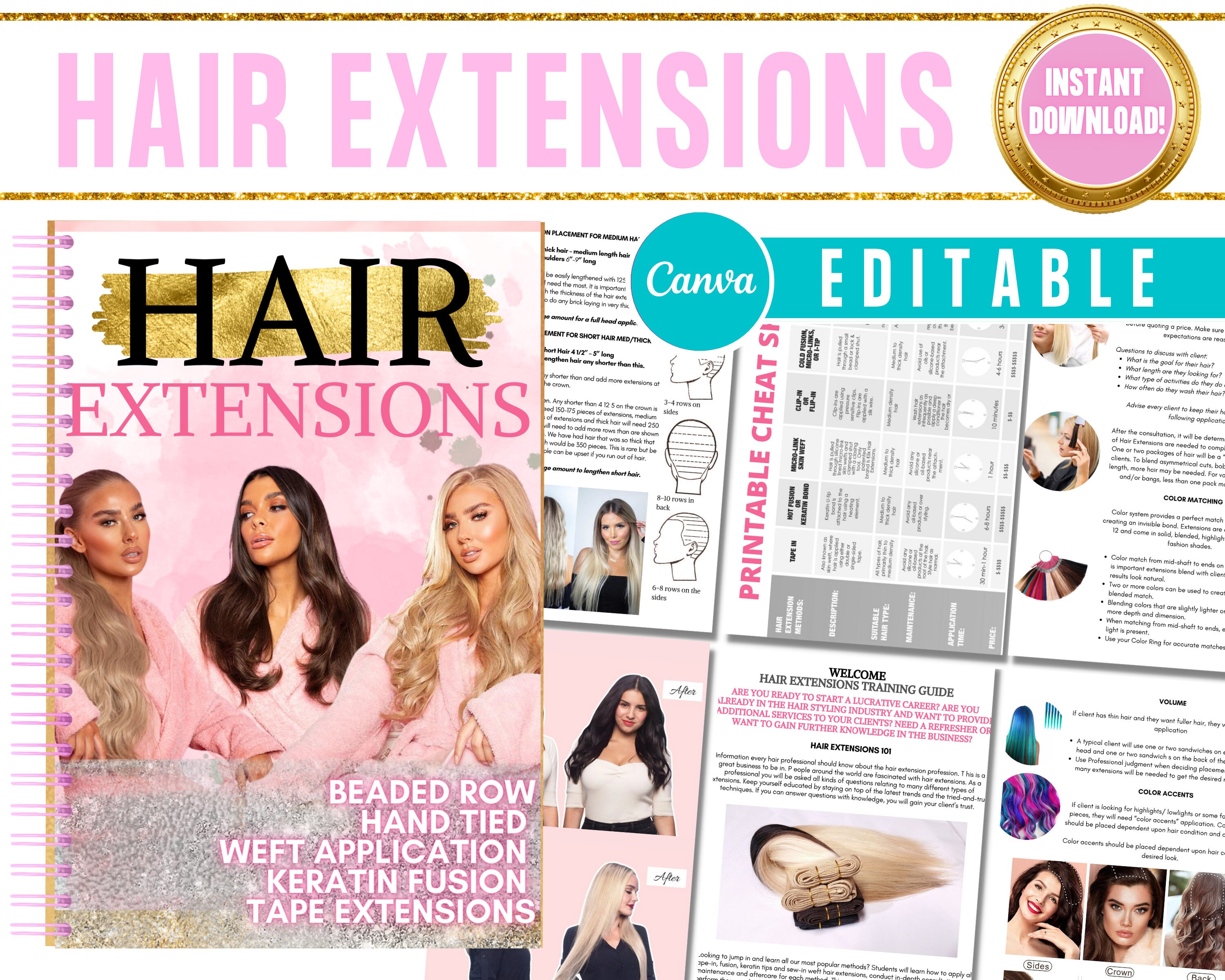 Hair Extensions Training Manual Hair Extensions Manual Hair Etsy