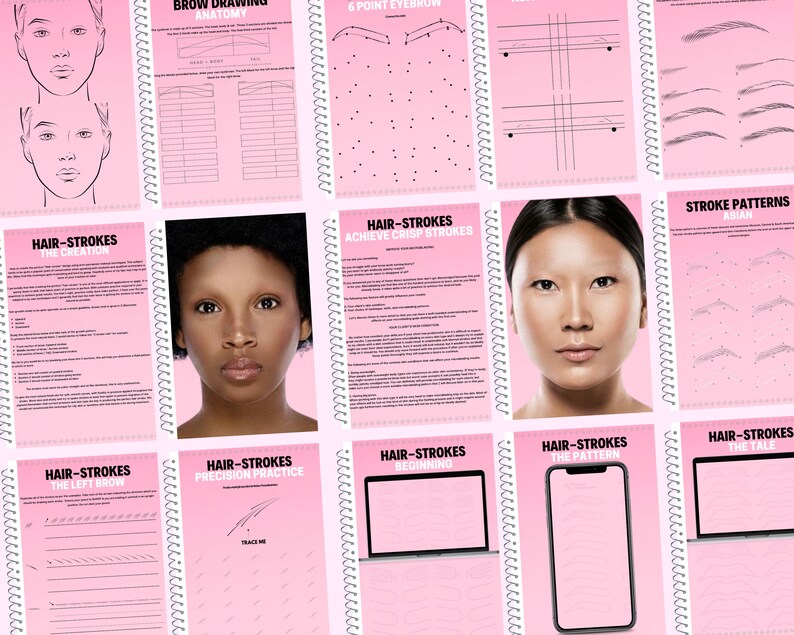 Microblading Practice Workbook Microshading Sheets Hair - Etsy