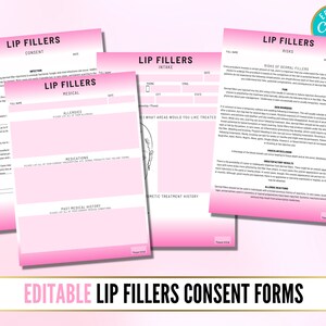 Lip Filler Consent Forms, Dermal Filler Consent Forms, Filler Client ...