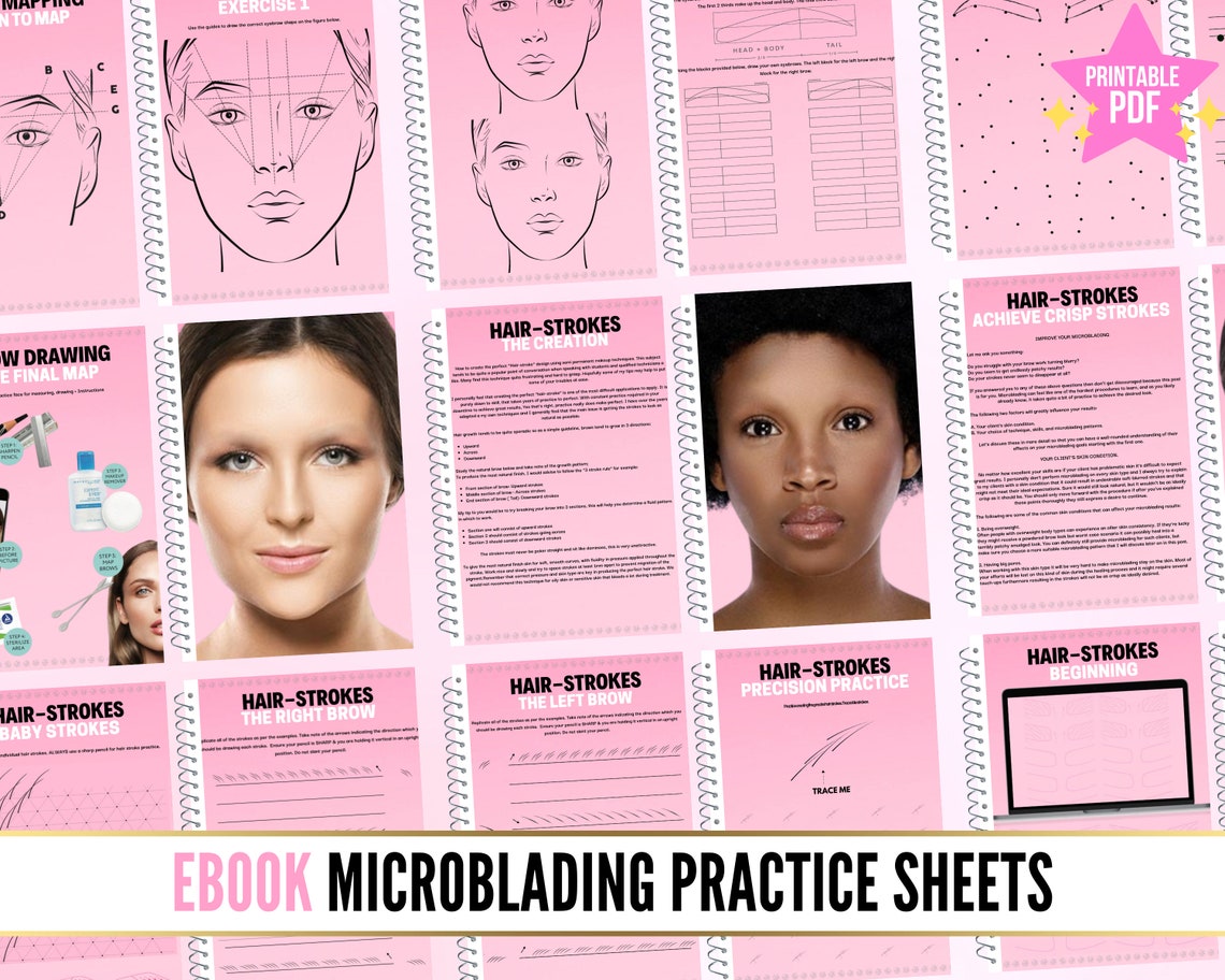 Printable Microblading Practice Workbook Printable - Etsy