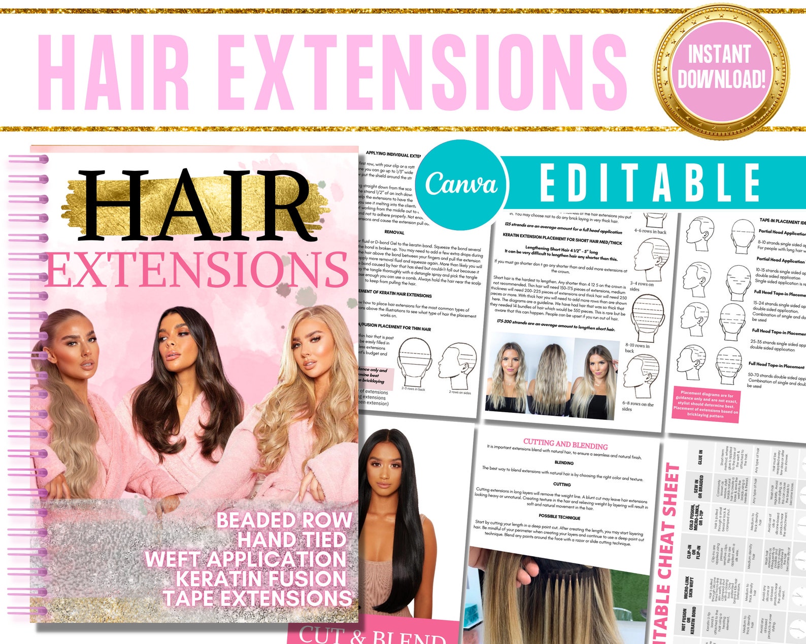 Hair Extensions Training Manual Hair Extensions Manual Hair Etsy