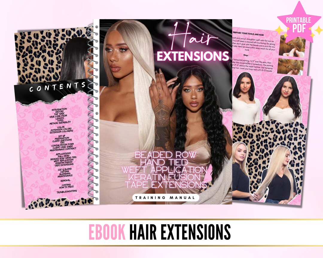Hair Extensions Ebook Training Manual, Hair Extensions Training Guide