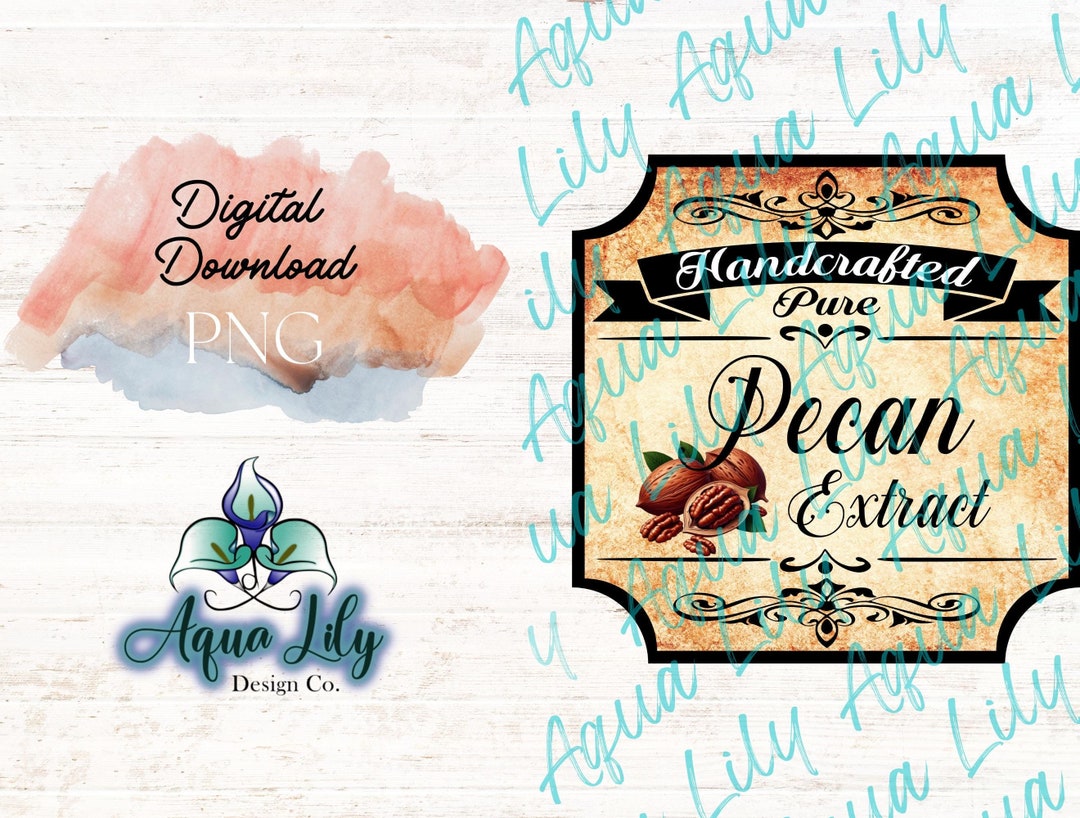 Labelling Pecan Pecan Extract Label, Printable Label, Extract Label, Vintage Label ...