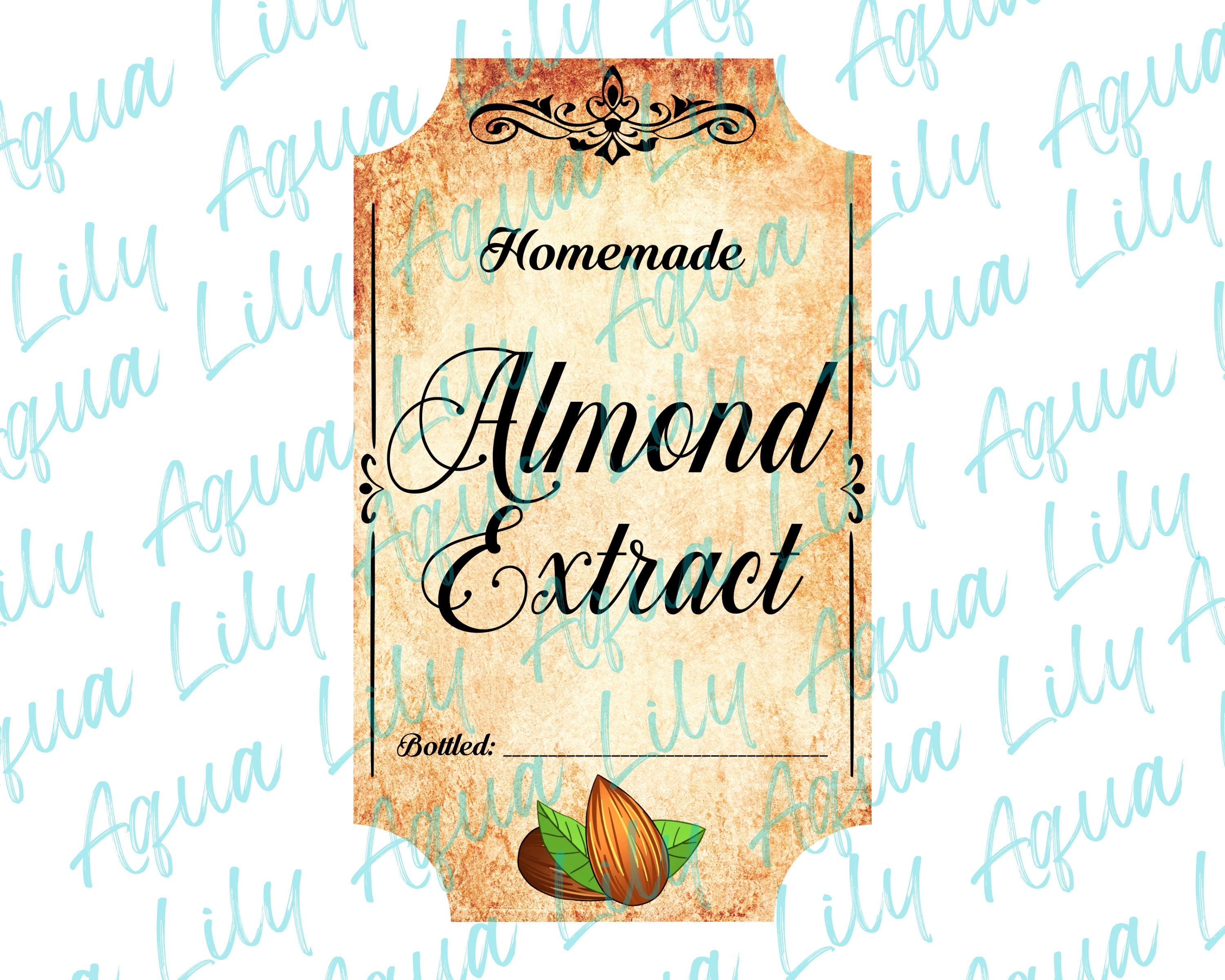 Almond Extract Label, Printable Label, Write on Label, Extract Label ...