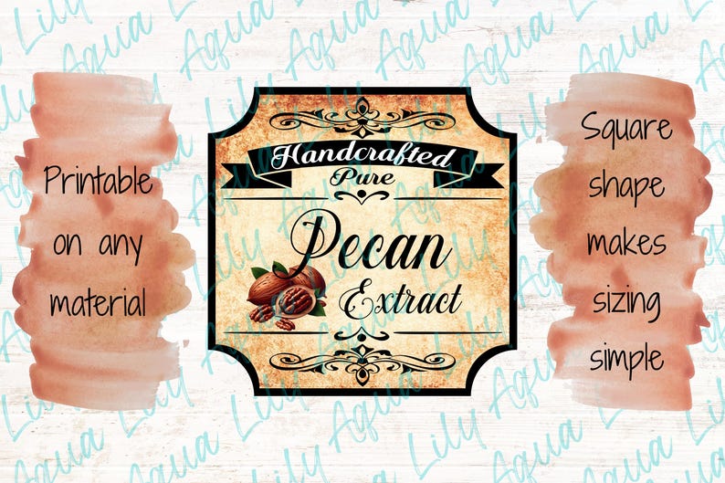Labelling Pecan Pecan Extract Label, Printable Label, Extract Label, Vintage Label ...
