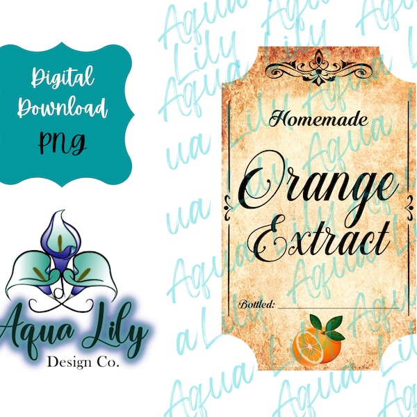 Orange Extract Label, Printable Label, Extract Label, Write On Label, Vintage Label, Gift Label, Western Label, Antique Label, Homemade