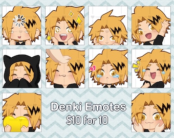 Denki Kaminari Discord Twitch Emotes + Stickers