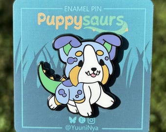 B-Grade Australian Shepherd Puppysaurs Hard Enamel Pin