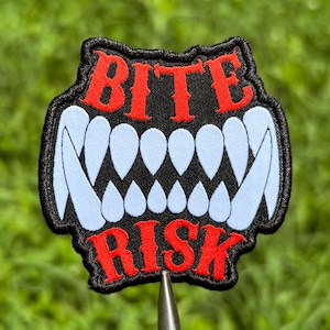 Bite Risk Woven Iron-On Patch