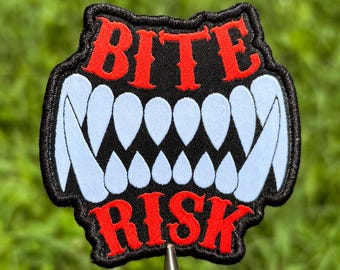 Bite Risk Woven Iron-On Patch