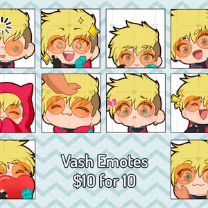 Vash the Stampede Discord Twitch Emotes + Stickers