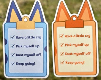 Blue & Red Heeler Checklist Vinyl Sticker