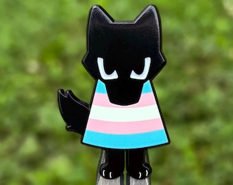 Transgender Wolf Dyed Enamel Pin