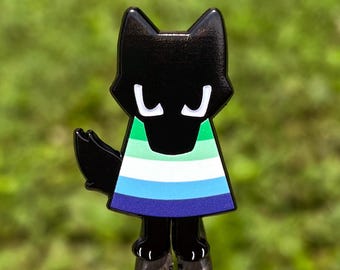 Gay Man Wolf Dyed Enamel Pin