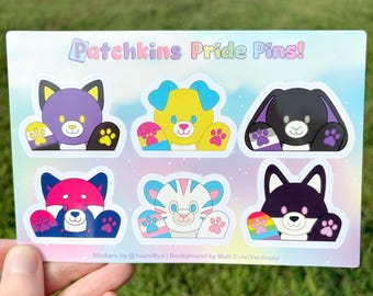 Patchkins Pride Pins! Vinyl Sticker Sheet