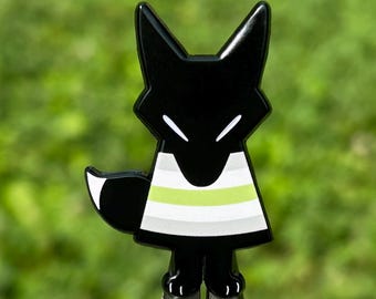Agender Fox Dyed Enamel Pin