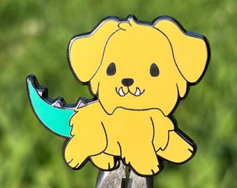 Golden Retriever Puppysaurs Hard Enamel Pin