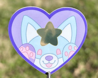 Ploosh Heart Patchkins Holographic Border Vinyl Sticker