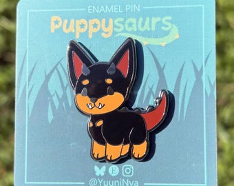 B-Grade Doberman Puppysaurs Hard Enamel Pin