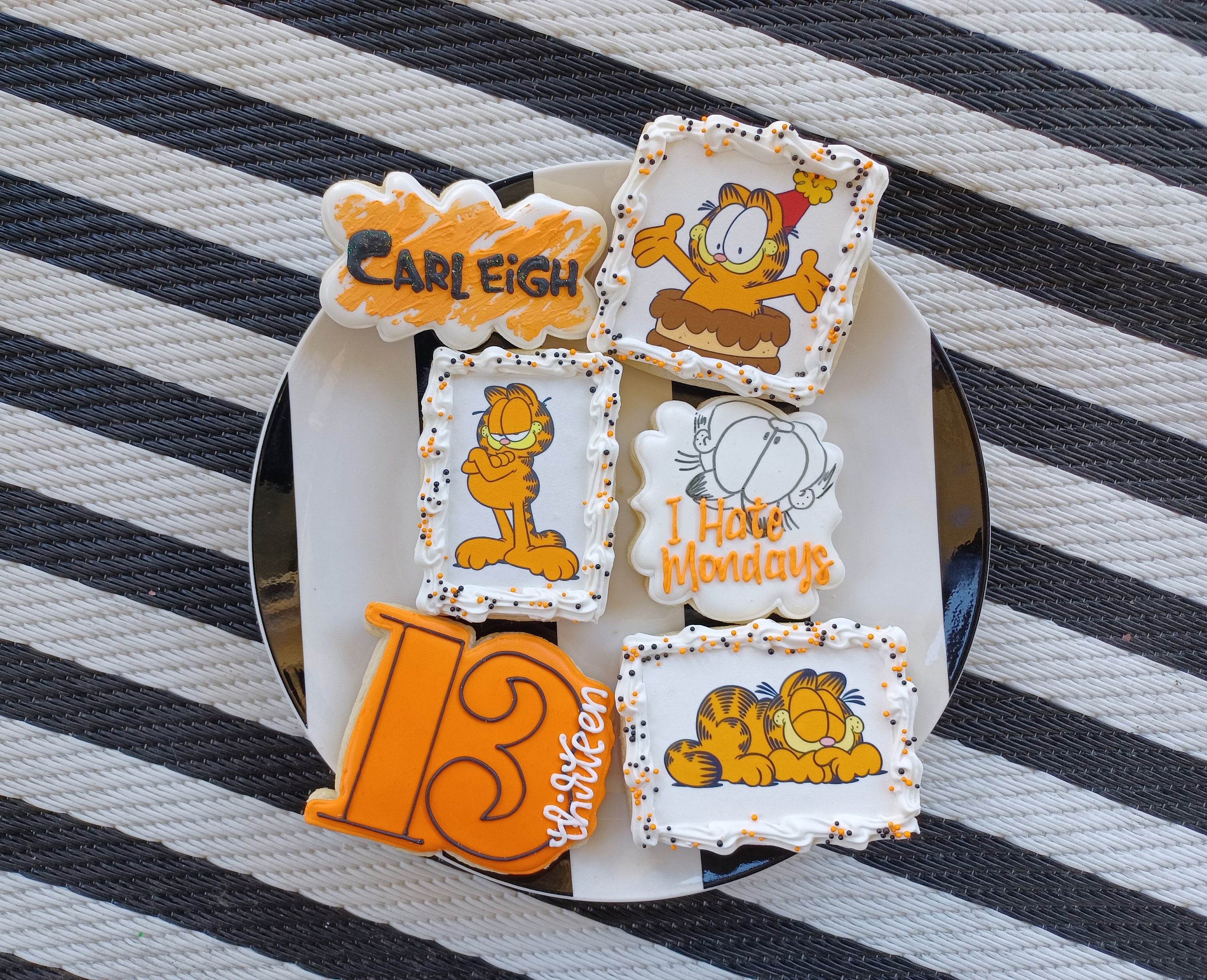 Garfield the Cat Inspired Decorated Sugar Cookies Etsy