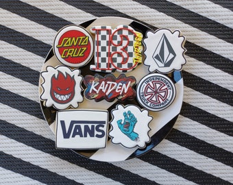 Classic Skateboard Brand Inspired Decorated Sugar Cookies