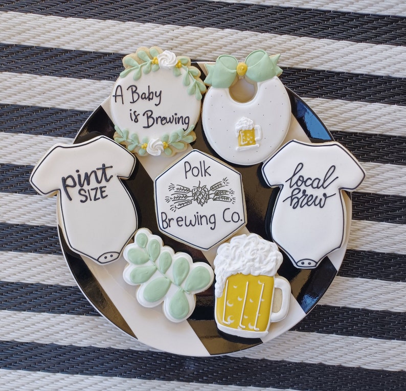 A Baby is Brewing Decorated Sugar Cookies image 1