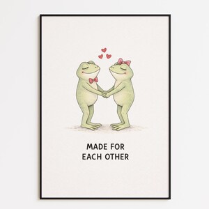 Art mural couple grenouille, cadeau Saint-Valentin, décoration de chambre d'enfant (téléchargement numérique)