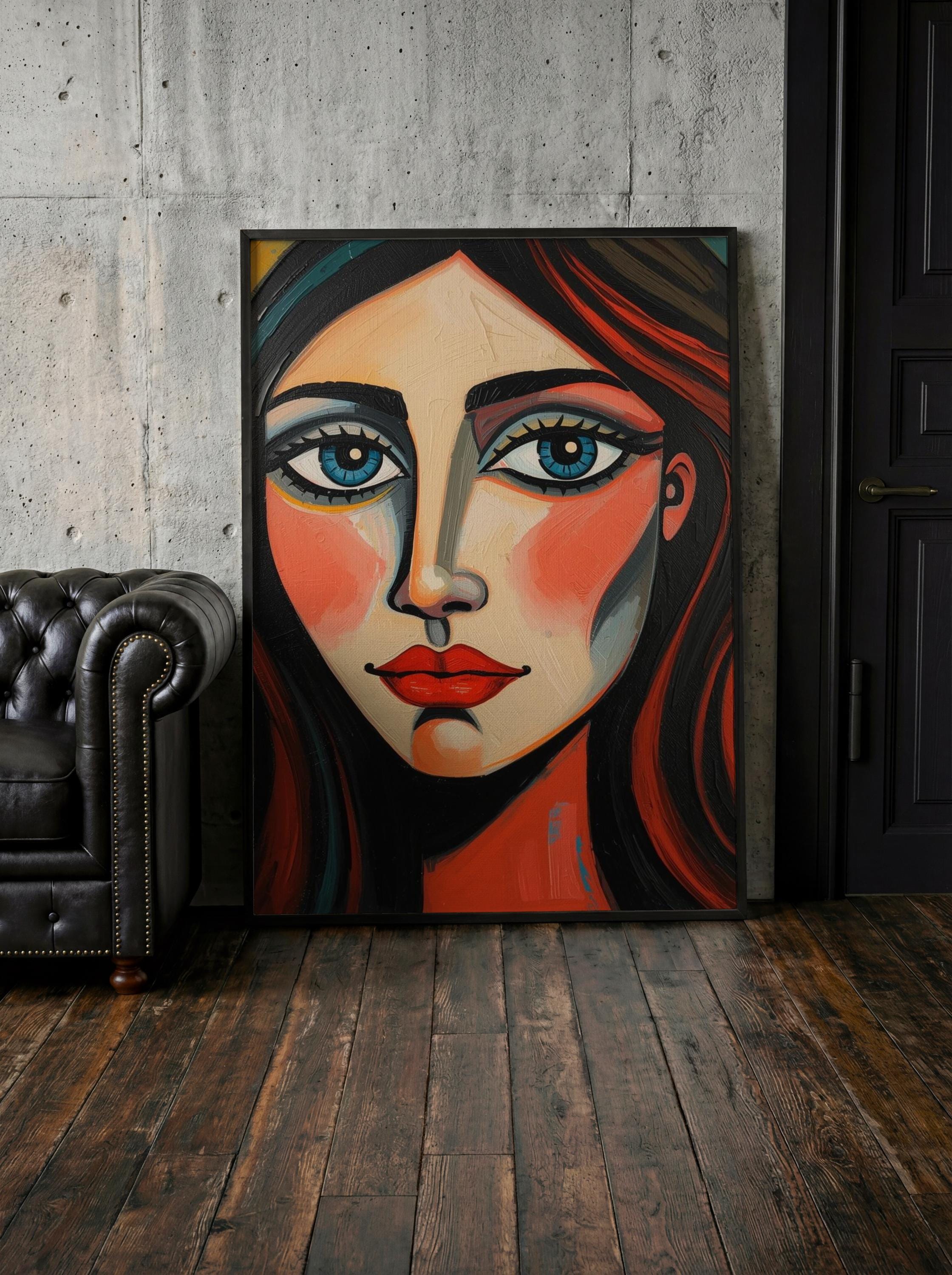 Modern Abstract Woman Portrait Wall Art Printable - Etsy