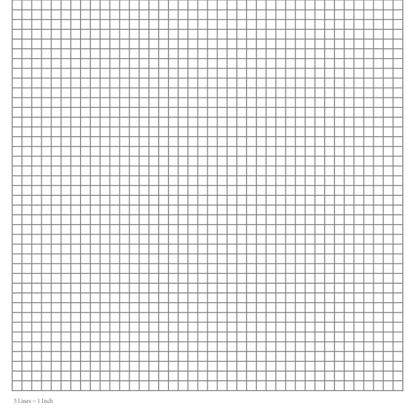 Perfectly Scaled and Precise Printable Graph Paper - 1/5 Inch (5/5 - 5 Lines Per Inch)