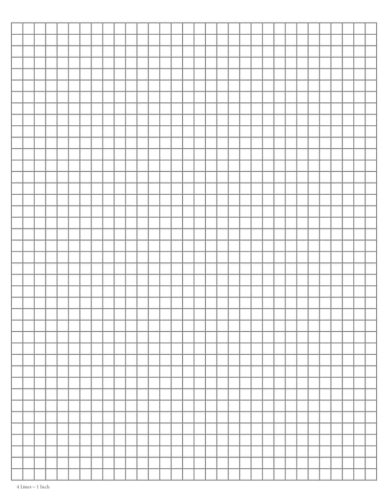 Perfectly Scaled and Precise Printable Graph Paper - 4/4 - 1/4 Inch (4 ...