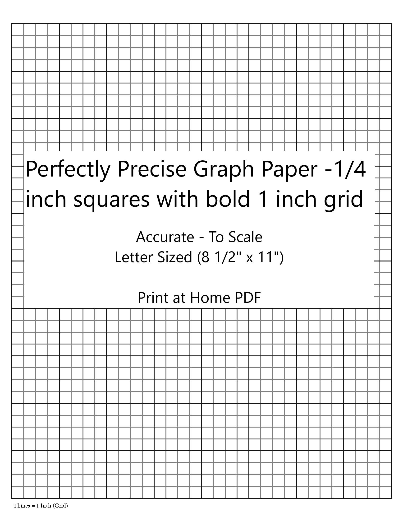 Perfectly Scaled And Precise Printable Graph Paper 1 4 Inch Etsy UK