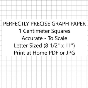Perfectly Scaled and Precise Printable Graph Paper - One Centimeter Squares (1 cm)