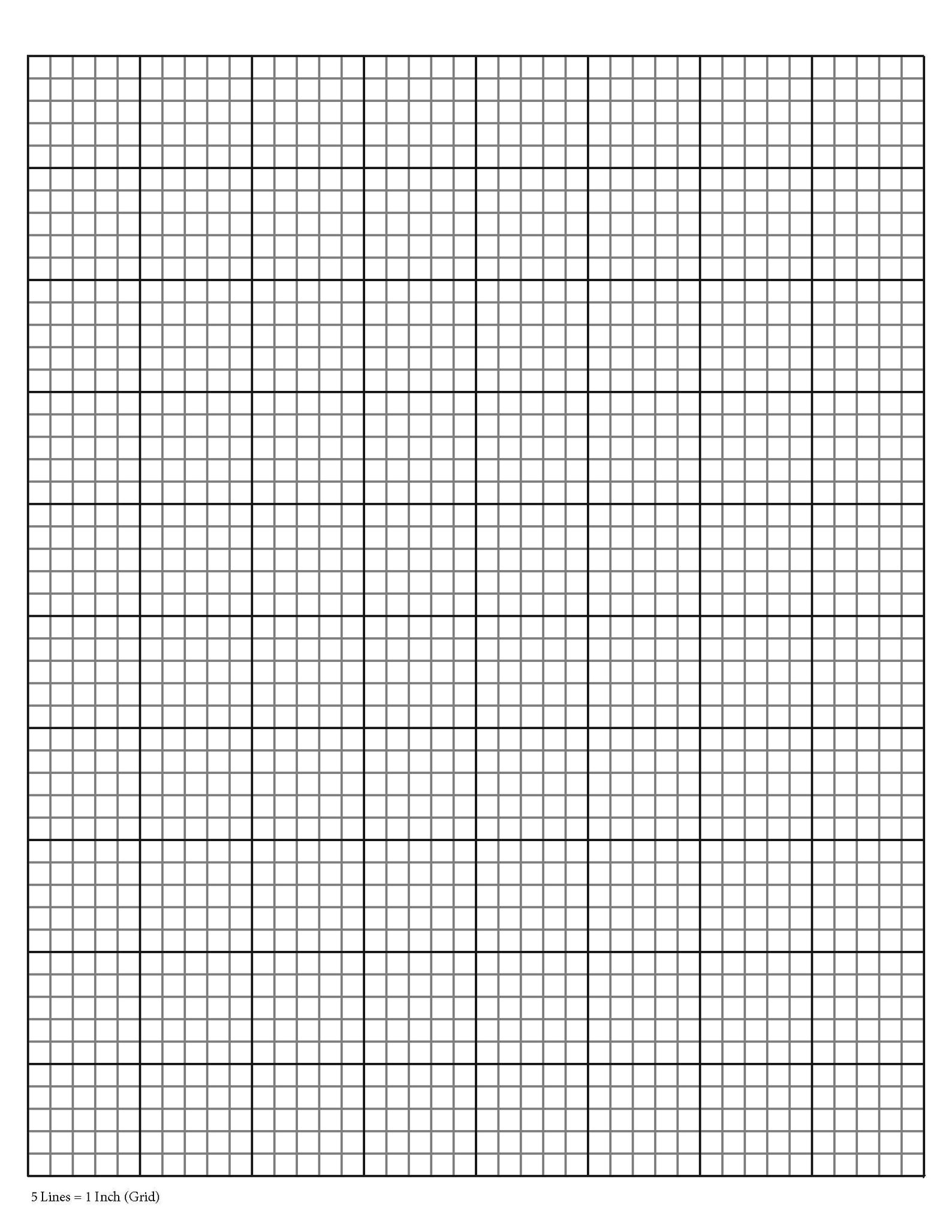 Perfectly Scaled and Precise Printable Graph Paper - 1/5 Inch (5/5 - 5 ...