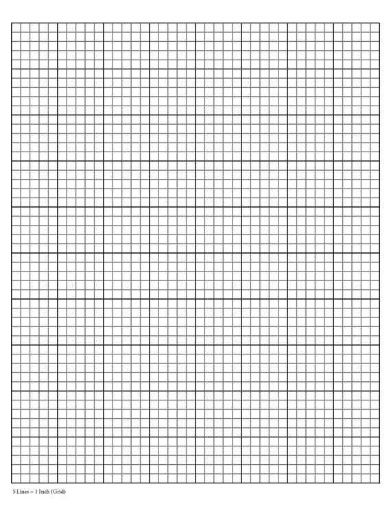Perfectly Scaled and Precise Printable Graph Paper 1/5 Inch - Etsy