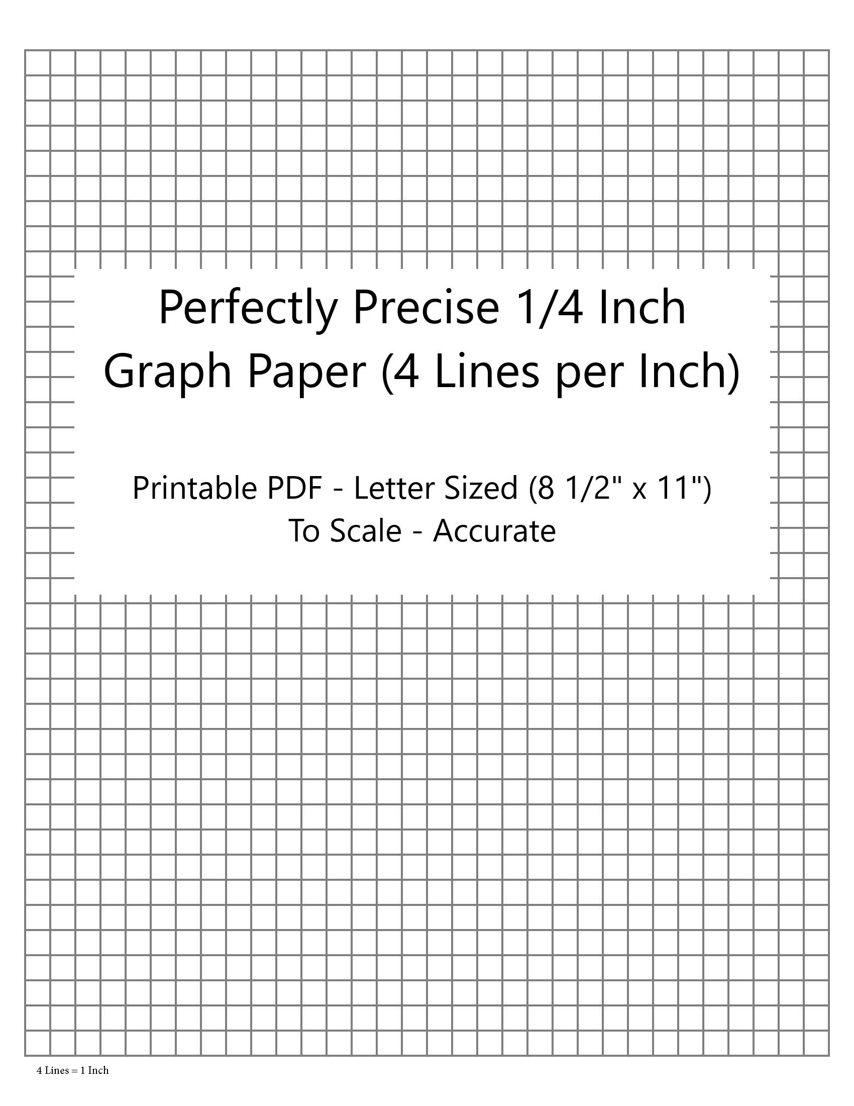 perfectly scaled and precise printable graph paper - 4/4 - 1/4 inch (4 lines per inch)