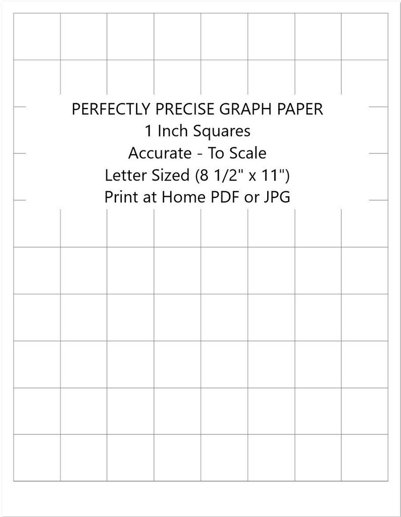 Perfectly Scaled and Precise Printable Graph Paper One Inch Squares 1