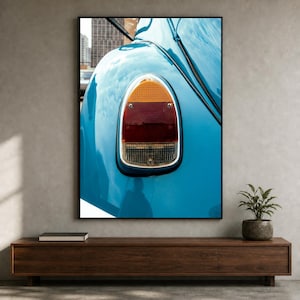Digital Photo - Turquoise Classic Car Taillight, Vintage Automotive Wall Art, Printable Garage Decor, Instant Download