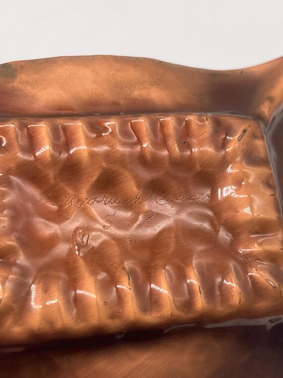 Small Rectangular Hammered Gregorian Copper 523 T… - image 5
