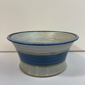 Art Pottery Bowl Earthtone And Blue 9 x 4.25 x 4