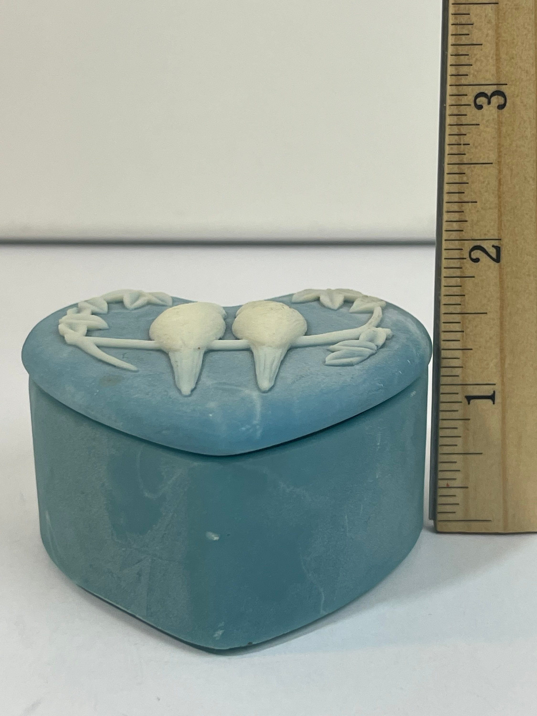 Design Gifts International Blue Soapstone Heart Shaped Trinket Etsy