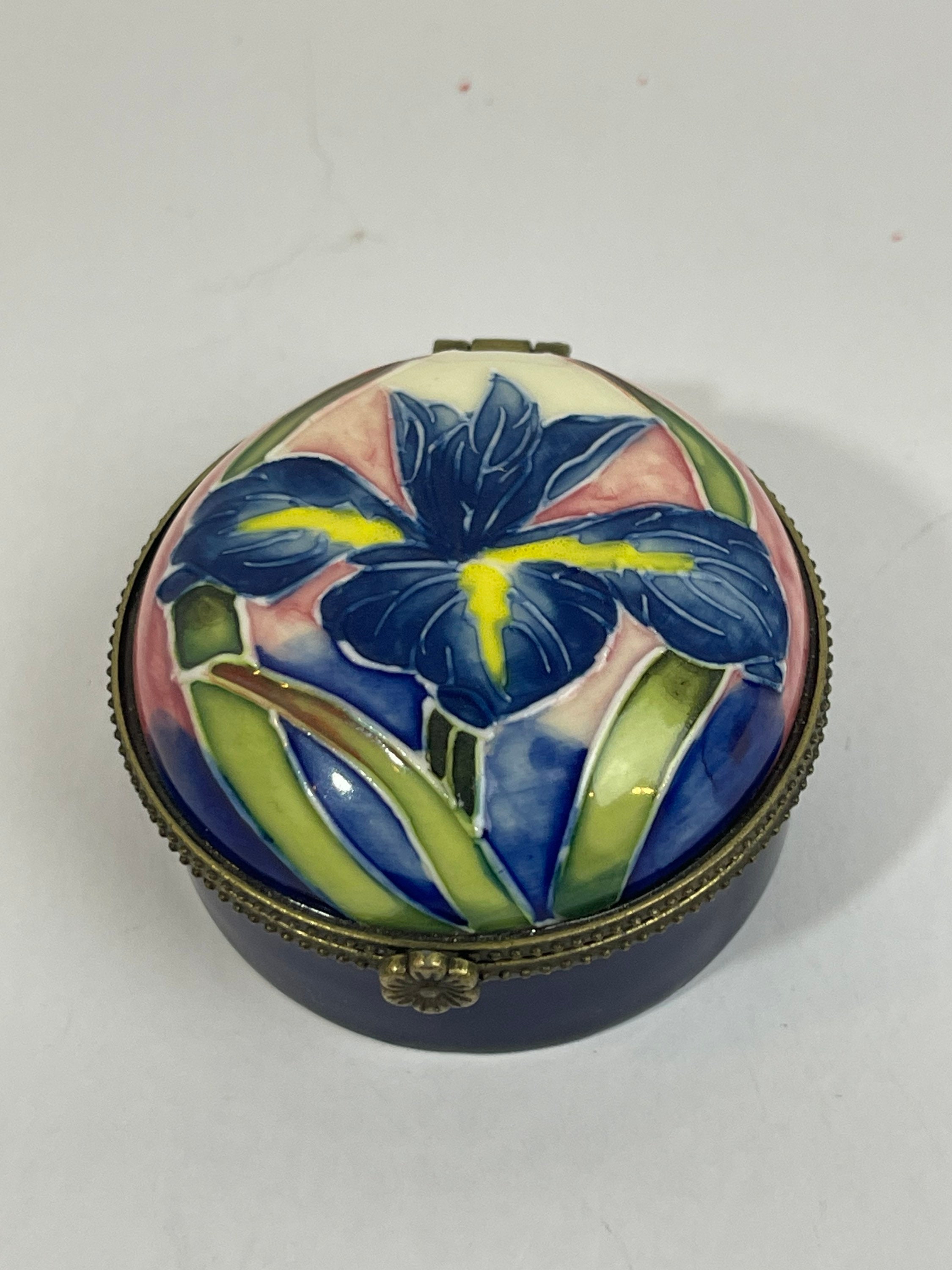Old Tupton Ware Ceramic Trinket Box Cobalt Blue Base With Blue picture
