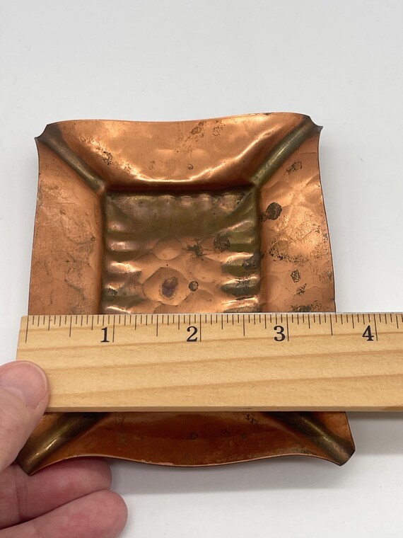 Small Rectangular Hammered Gregorian Copper 523 T… - image 8